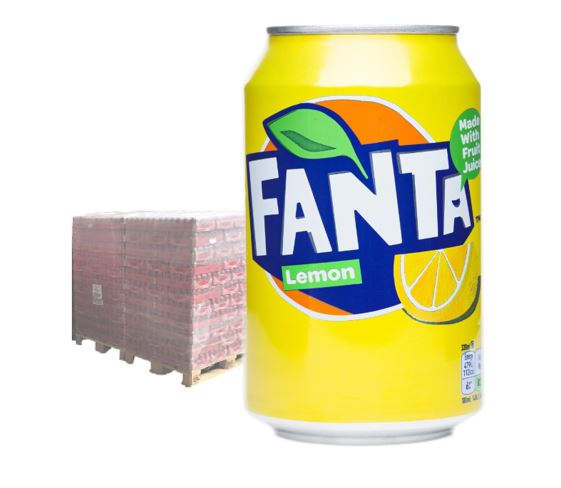 Fanta Lemon 24 x 330 ml, Origin DE/DK , 99 Trays / Europalette