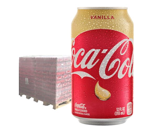 Coca Cola Vanilla 24 x 330 ml, Origin DE/DK , 99 Trays / Europalette